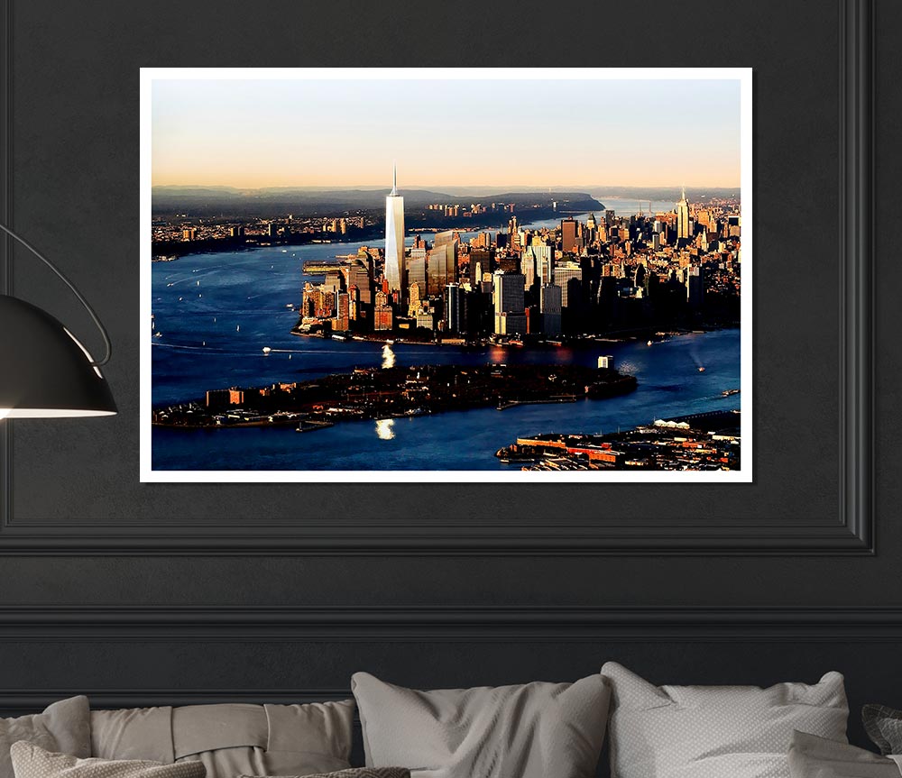 Hong Kong Harbour At First Light Print Poster Wall Art