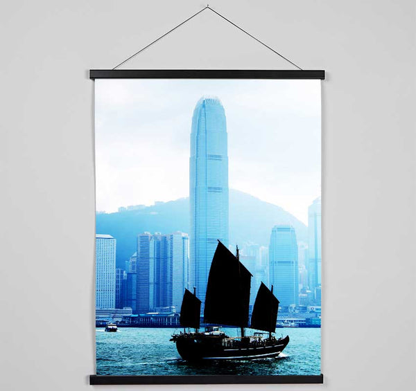 Hong Kong Harbour Morning Mist Hanging Poster - Wallart-Direct UK