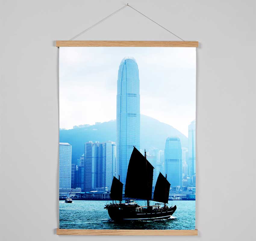 Hong Kong Harbour Morning Mist Hanging Poster - Wallart-Direct UK