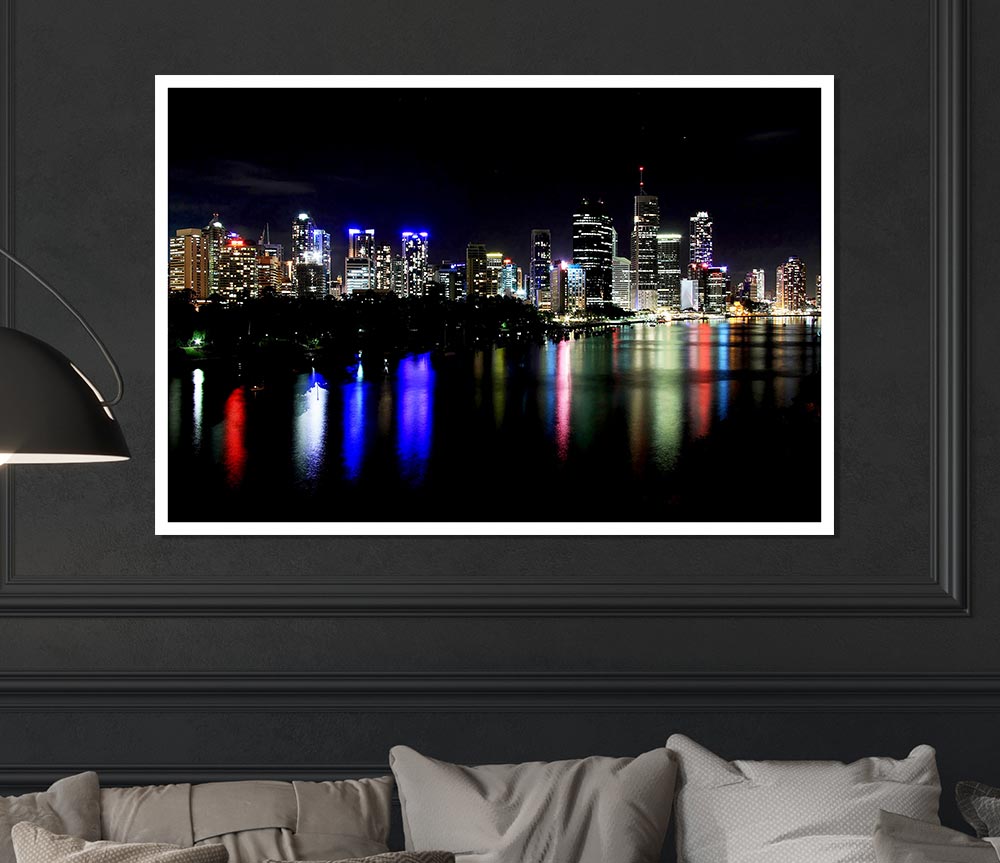 Hong Kong Rainbow Light Reflections Print Poster Wall Art