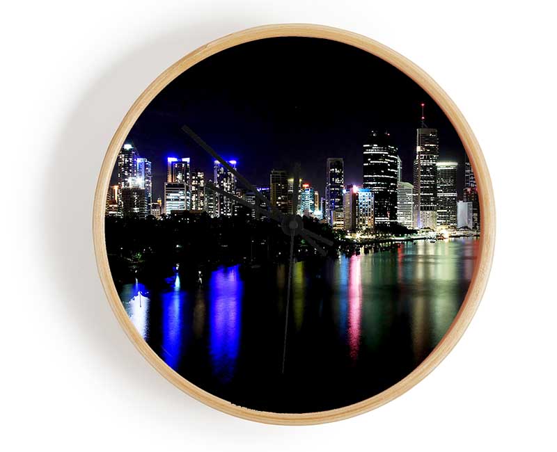 Hong Kong Rainbow Light Reflections Clock - Wallart-Direct UK