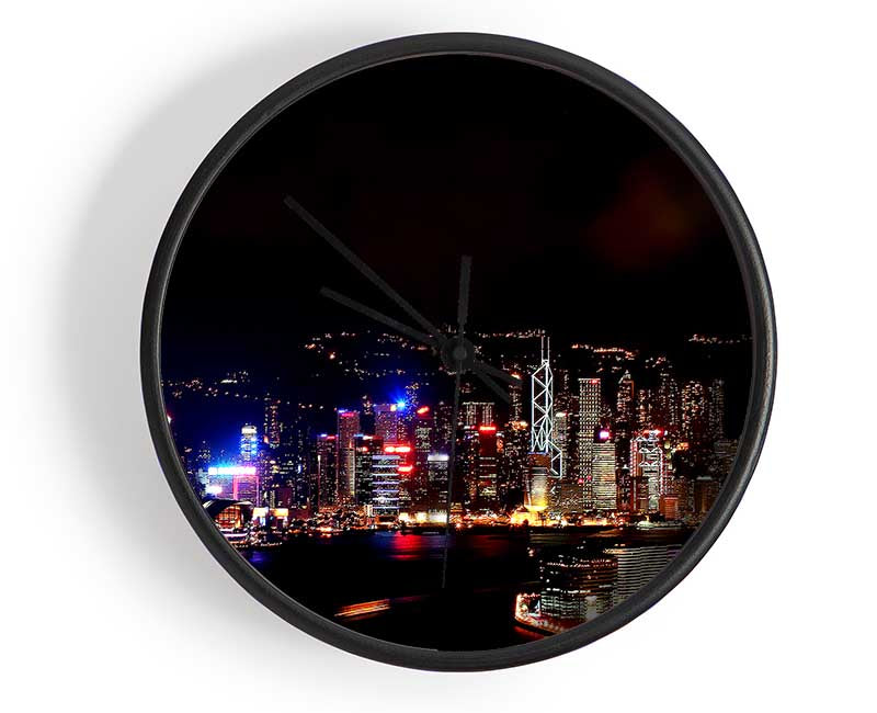 Hong Kong Reflections Clock - Wallart-Direct UK