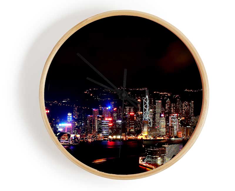 Hong Kong Reflections Clock - Wallart-Direct UK