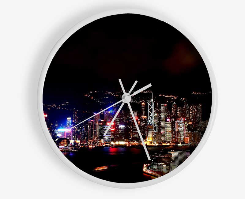 Hong Kong Reflections Clock - Wallart-Direct UK