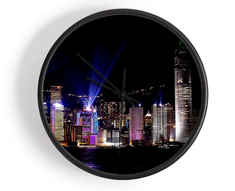 Hong Kong Skyline Clock - Wallart-Direct UK