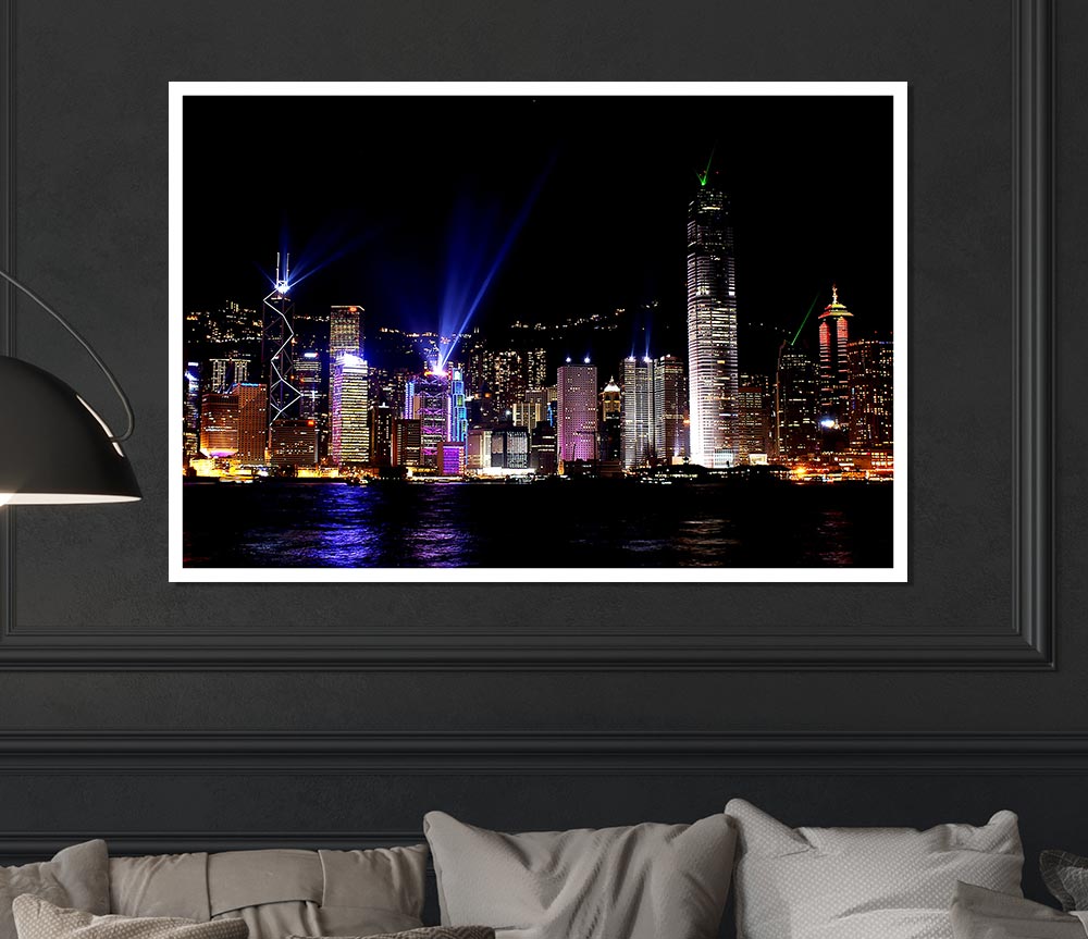 Hong Kong Skyline Print Poster Wall Art