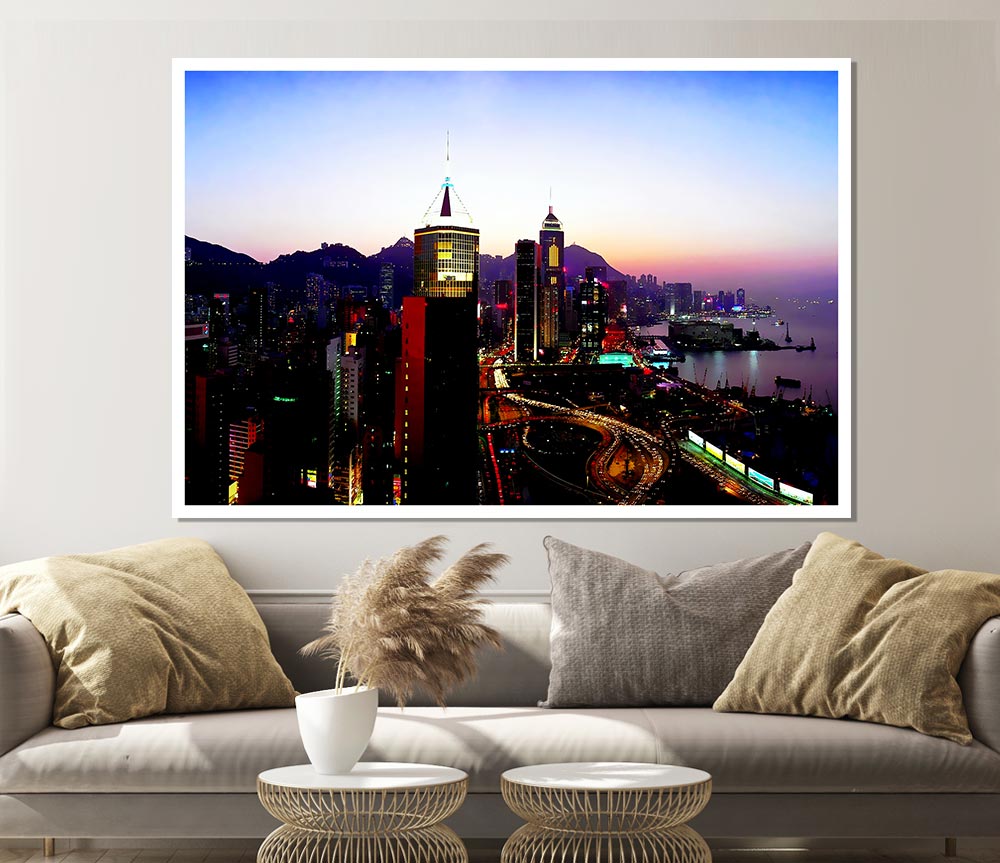 Hong Kong Surreal Nights Print Poster Wall Art