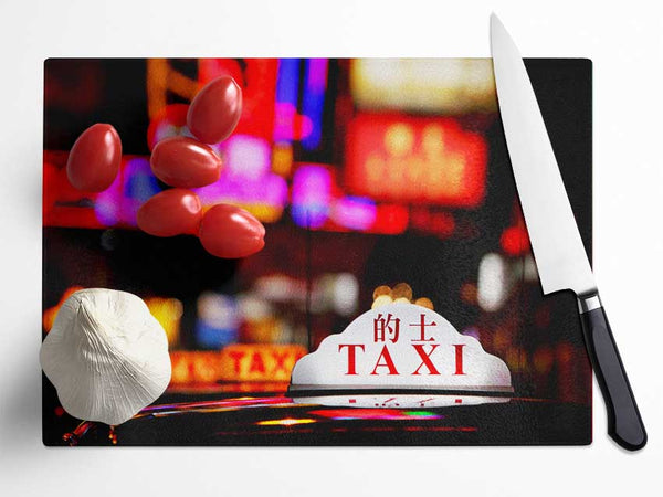 Hong Kong Taxi Glass Chopping Board