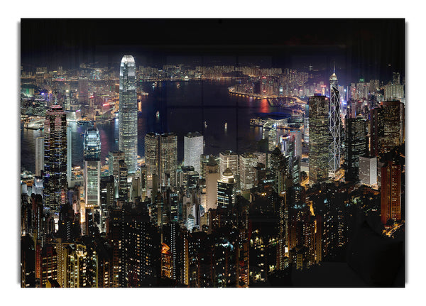 Hongkong Gewässer bei Nacht