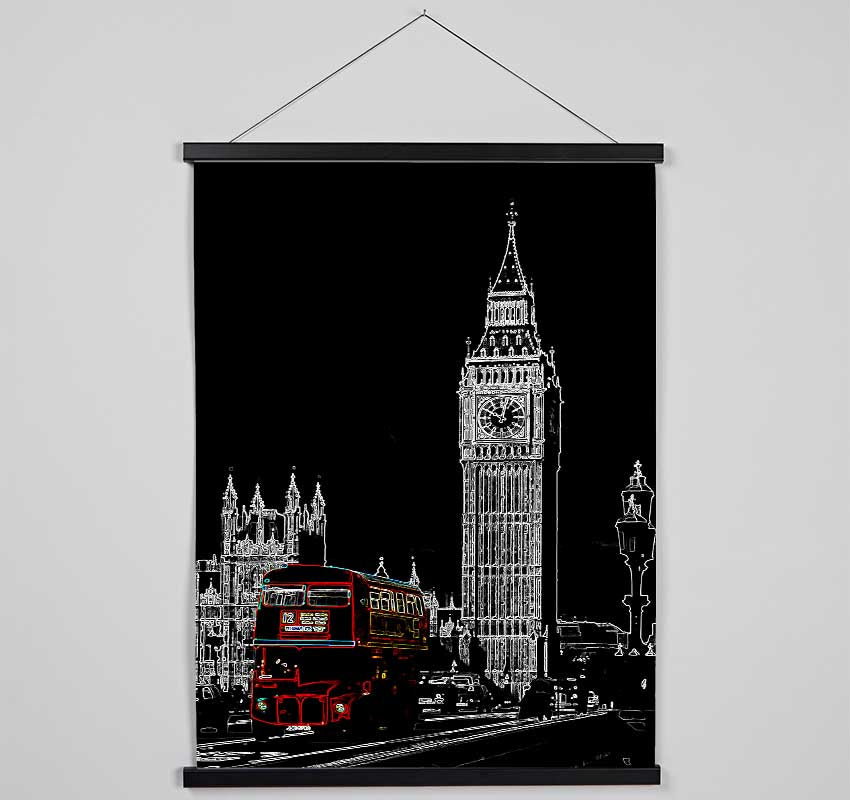 London Big Ben Red Bus Hanging Poster - Wallart-Direct UK