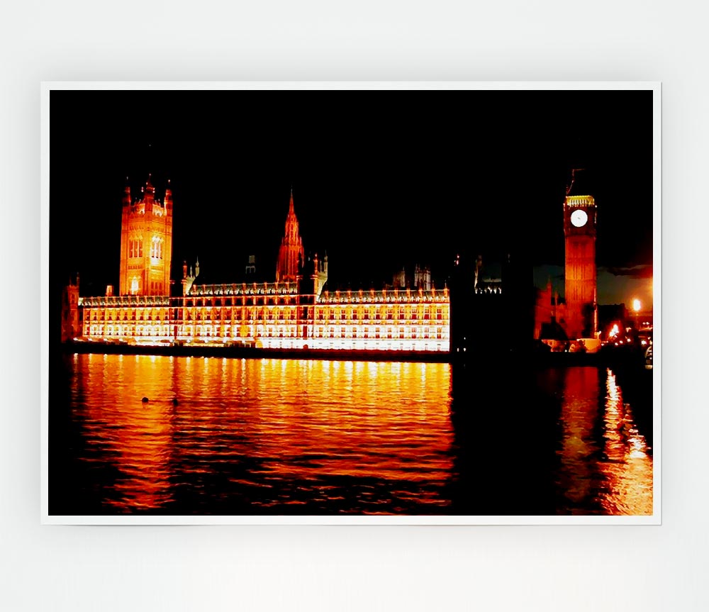 Houses Of Parliament Glow Print Poster Wall Art