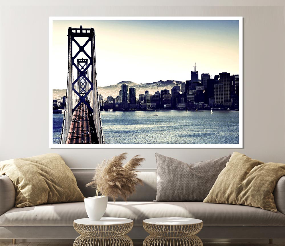 Intersection On Bay Bridge Print Poster Wall Art