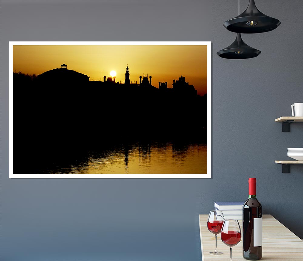 Italian City Sunset Print Poster Wall Art