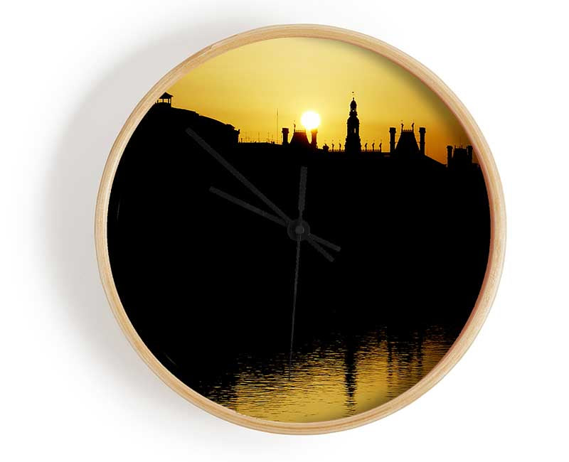 Italian City Sunset Clock - Wallart-Direct UK