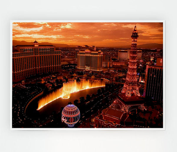 Las Vegas Little Eiffel Tower Print Poster Wall Art