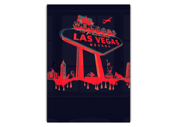 Las Vegas Schild Rot Schwarz