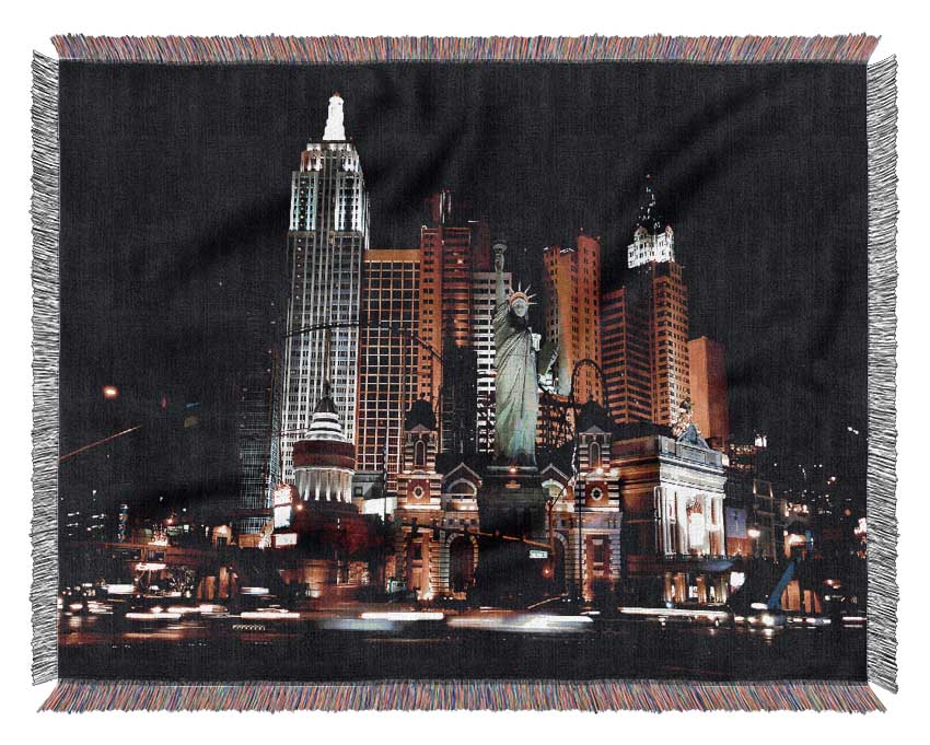 Las Vegas Statue Of Liberty Woven Blanket