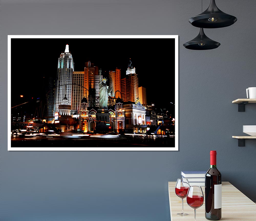 Las Vegas Statue Of Liberty Print Poster Wall Art