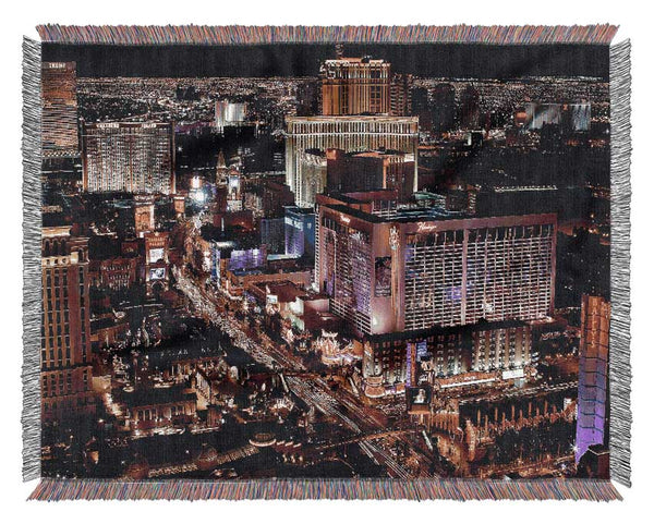 Las Vegas Strip Night Lights Woven Blanket