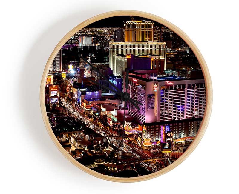 Las Vegas Strip Night Lights Clock - Wallart-Direct UK