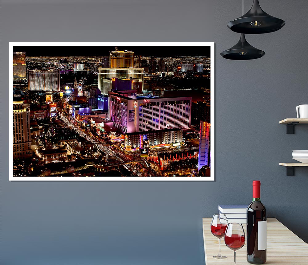 Las Vegas Strip Night Lights Print Poster Wall Art