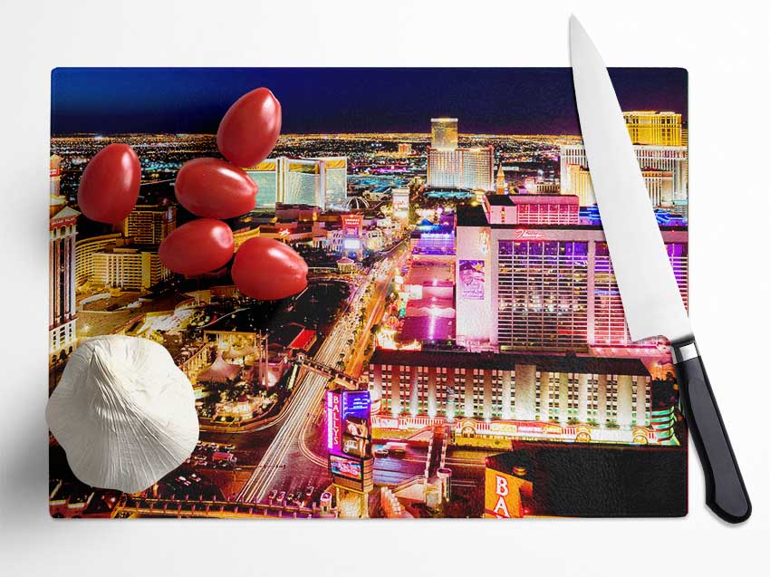 Las Vegas Strip Glass Chopping Board