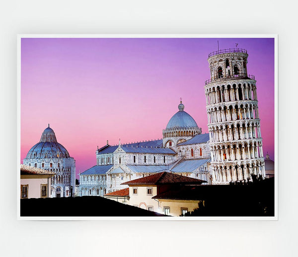 Leaning Tower Of Pisa Print Poster Wall Art