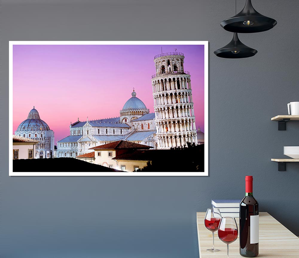 Leaning Tower Of Pisa Print Poster Wall Art