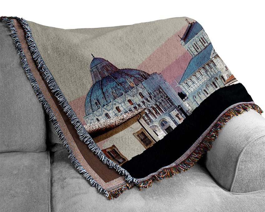 Leaning Tower Of Pisa Woven Blanket