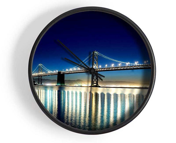 Lights Of The Night Bridge Clock - Wallart-Direct UK