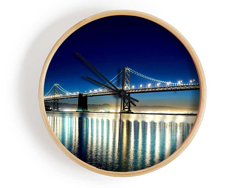 Lights Of The Night Bridge Clock - Wallart-Direct UK