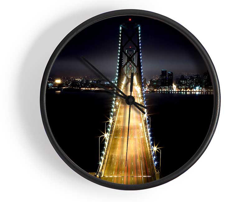 Lights on Bay Bridge Clock - Wallart-Direct UK