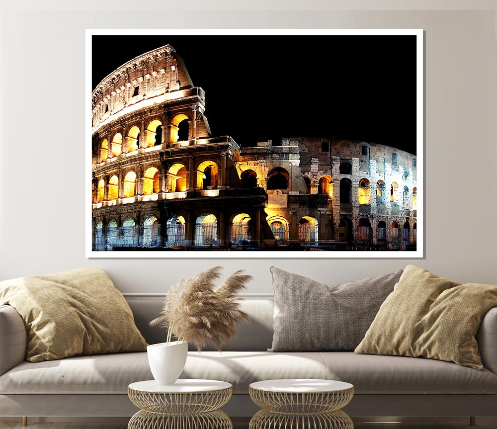 Lights Of The Colosseum Print Poster Wall Art