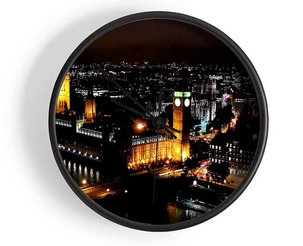 London Ariel View Night Lights Clock - Wallart-Direct UK