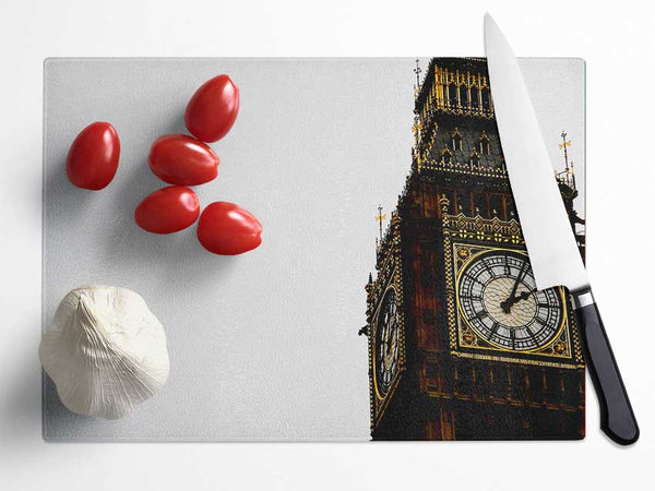 London Big Ben Skies Glass Chopping Board