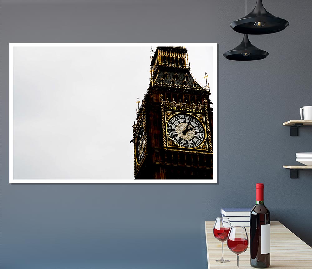 London Big Ben Skies Print Poster Wall Art