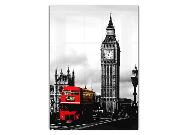 London Big Ben Red Bus B~w