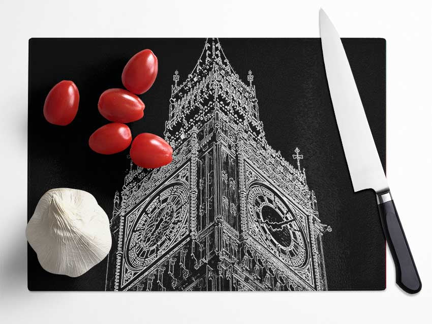 London Big Ben Glass Chopping Board