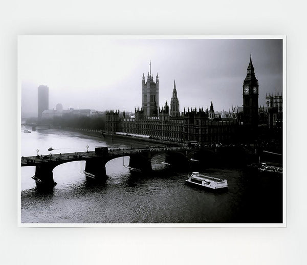 London Black And White Print Poster Wall Art