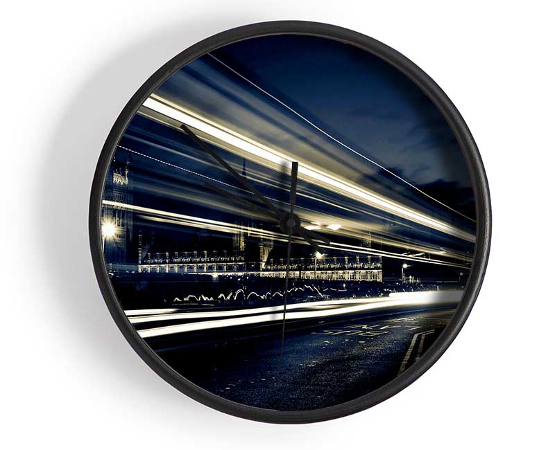 London Blue Nights Clock - Wallart-Direct UK