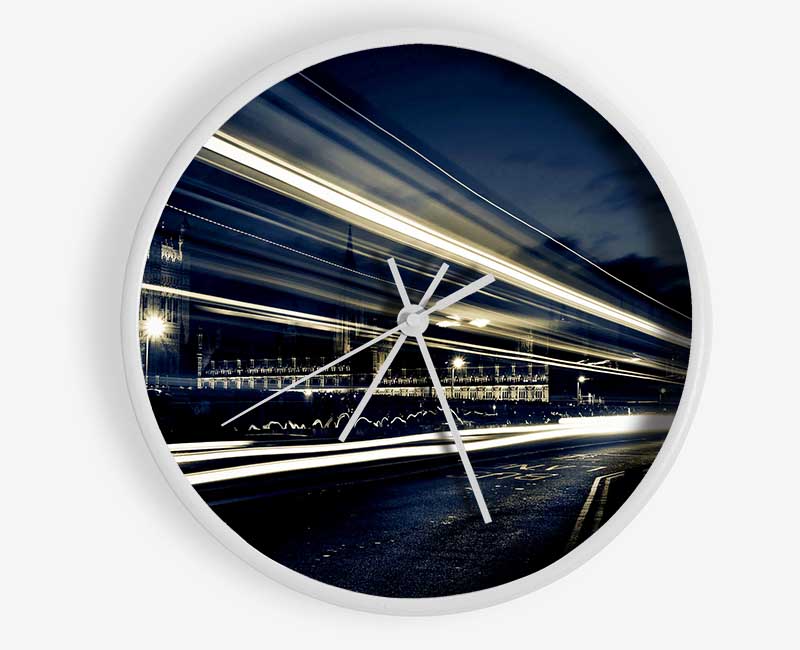 London Blue Nights Clock - Wallart-Direct UK