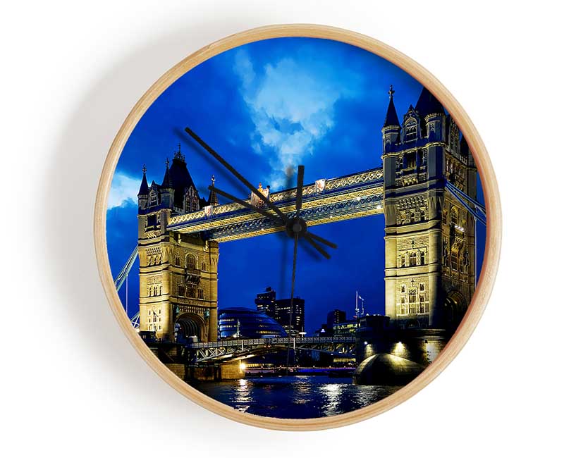 London Bridge Blue Evening Skys Clock - Wallart-Direct UK