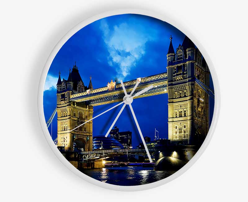 London Bridge Blue Evening Skys Clock - Wallart-Direct UK