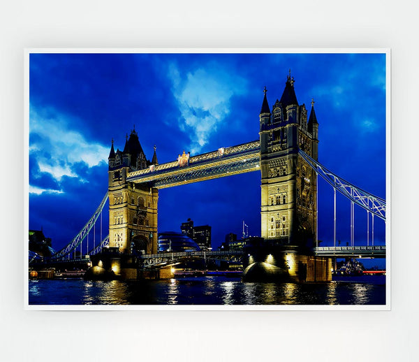 London Bridge Blue Evening Skys Print Poster Wall Art