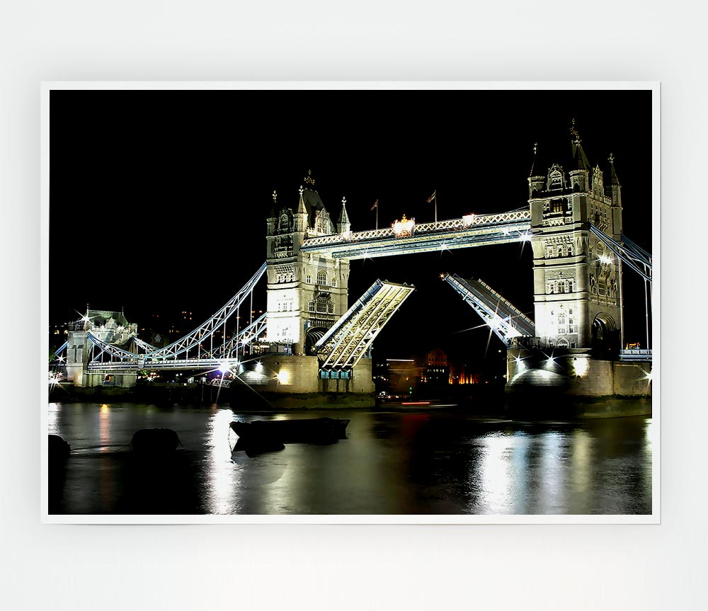 London Bridge Night Print Poster Wall Art