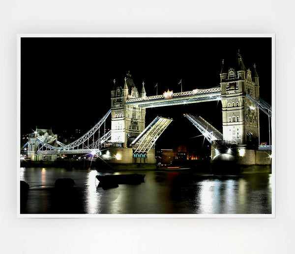 London Bridge Night Print Poster Wall Art