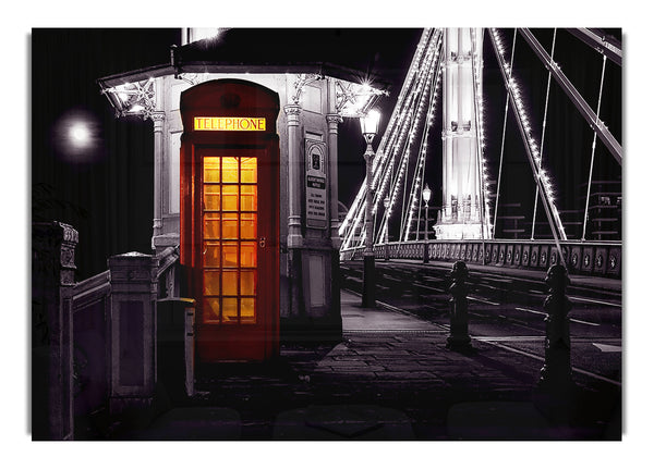 London Bridge Telephone Box Red B~w