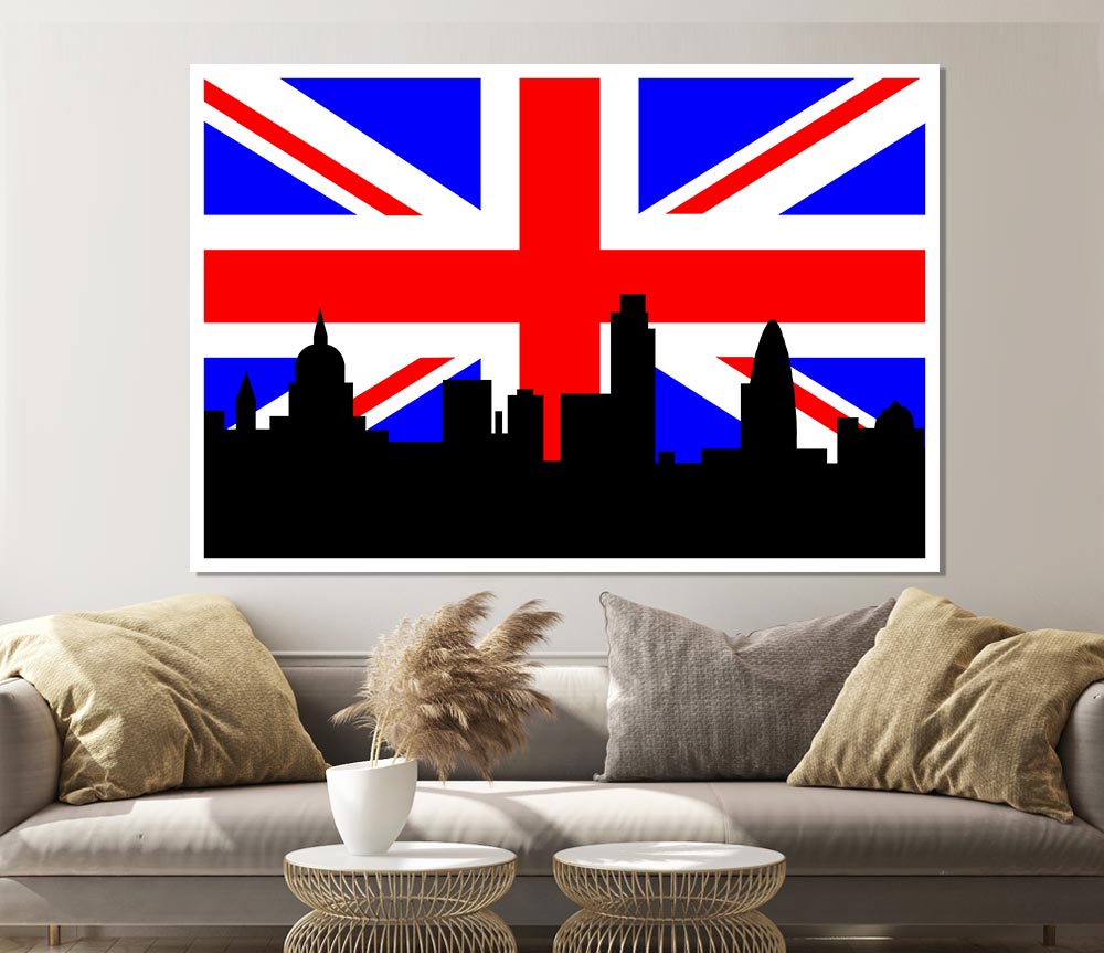 London City Great British Flag Print Poster Wall Art