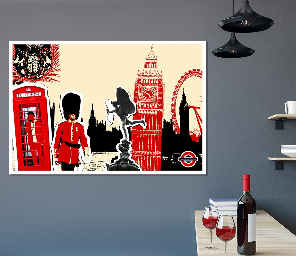 London Collage Print Poster Wall Art