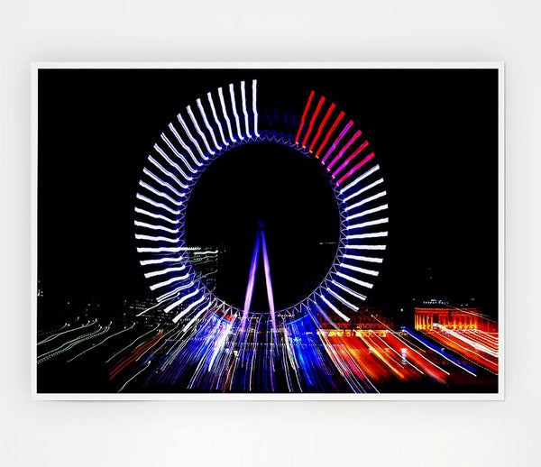 London Eye Lights Print Poster Wall Art